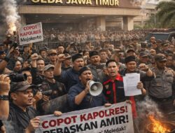 Ratusan Jurnalis Mojokerto Raya Kepung Mapolda Jatim